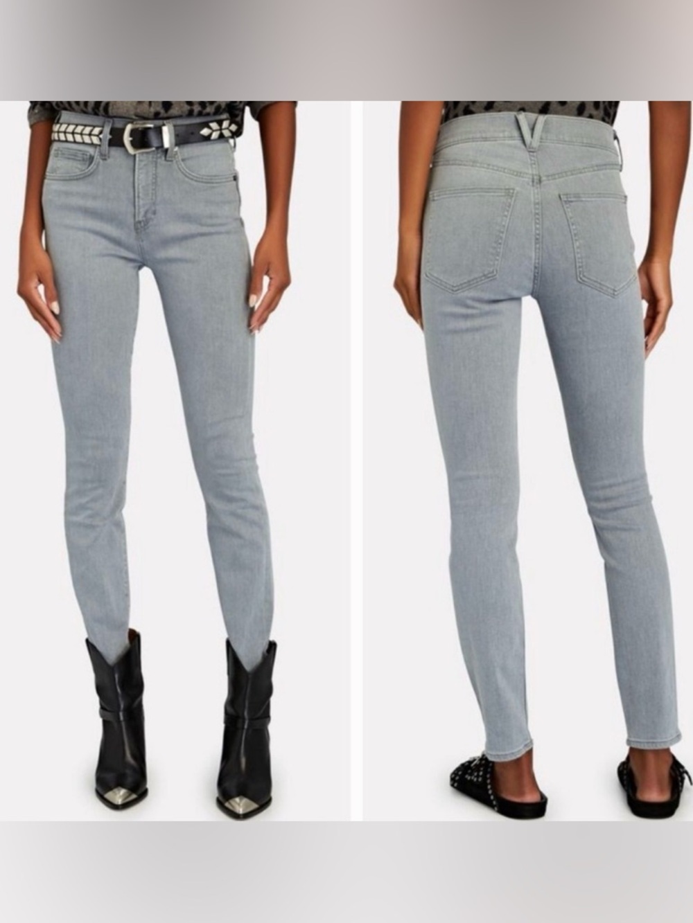 Veronica Beard Debbie Skinny High Rise gray Jeans sz 26